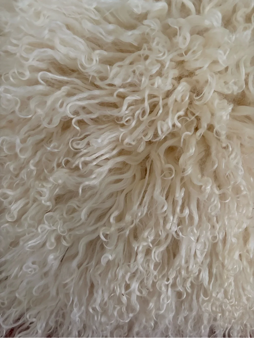 2 Pier 1 Mongolian Fur Throw Pillows ivory with inserts